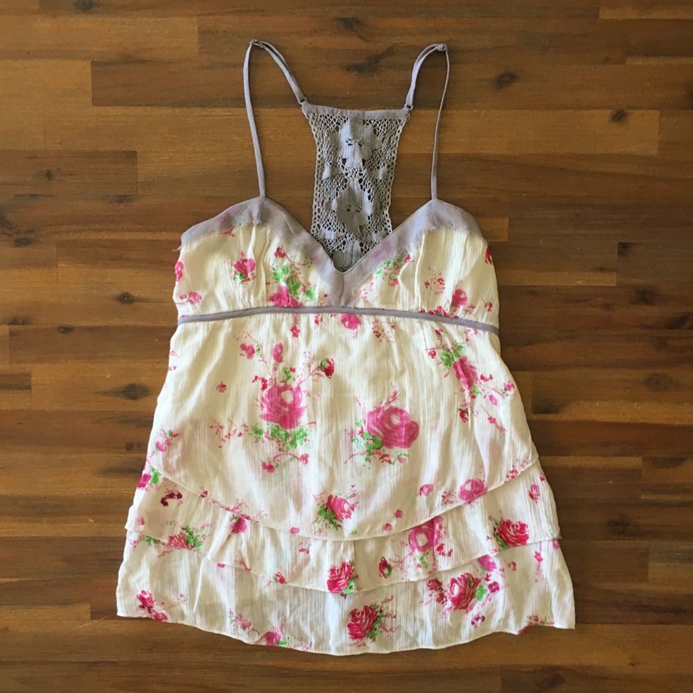 Free People Cream Rose Racerback